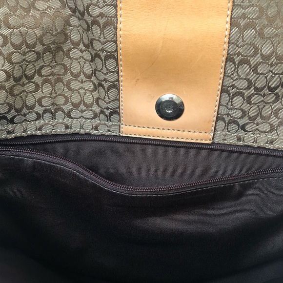 Coach Messenger Crossbody Tan Leather/Canvas Bag - Picture 5 of 7